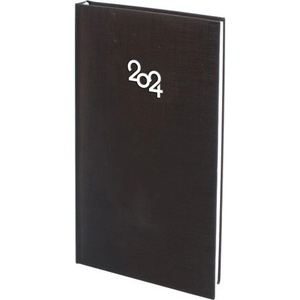  Бележник с дати 8х16 cm книговинил 64листа Черен (2011023-08-42111)