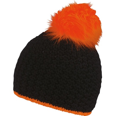 coFEE Glow Fur Zimní čepice černá-oranžová svítící