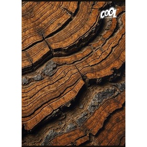 Victoria Тетрадка, с телбод, A4, карирана, 80 страници, COOL BY VICTORIA "Wood & Rock