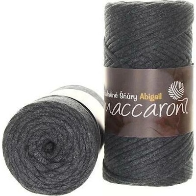 Maccaroni Abigail 3 mm tmavě šedá