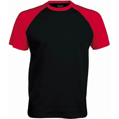 Kariban base ball k330 / Мъжка тениска - черно/червено xxxl (20k33081413)