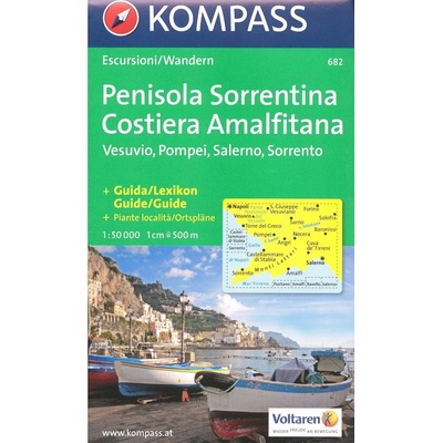 Penisola Sorrentina C. Amalfinata Vesuvio Pompei Salermo Sorrento mapa č.682 1:50t Itálie