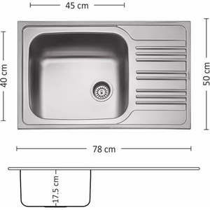 Leks BOWL BB 78.1 SI Мивка за вграждане