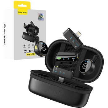 Blavec Комплект от 2 броя безжични микрофони тип брошка за мобилни устройства - Blavec MK-02 ClipGo Lavalier Wireless Microphones 2 Pack (черен) (LMMK02-B)