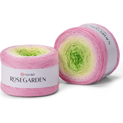 Yarn Art Rosegarden 314 jarní zelená, zelenkavá, žlutá, světle růžová, růžová