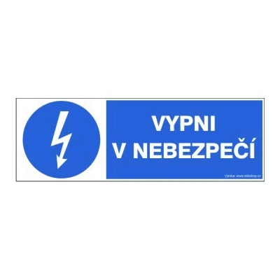 RAFO Samolepka Vypni v nebezpečí, 15 x 5 cm