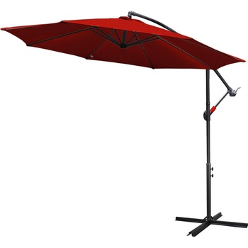 Jopassy 3,5m slunečník UV40+ Camping Pendulum Umbrella Pavilion Garden Umbrella Červená