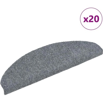 vidaXL Самозалепващи се постелки за стълби, 20 бр. , 65x21x4 см, светлосиви, полукръгли, големи (B.V.)