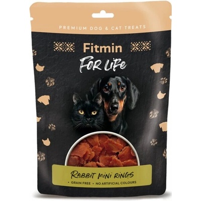 FITMIN FOR LIFE dog cat poch. Králičie mini krúžky 70 g