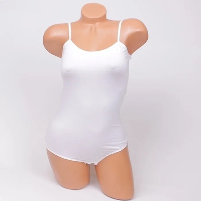 Боди с тънка презрамка в бял цвят