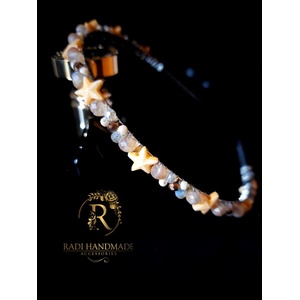 Radi handmade Диадема с оранжеви звездички и кристали (591)