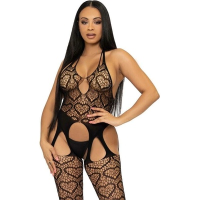 Leg avenue - net bodystocking with straps - black