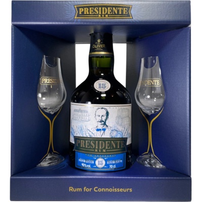 Oliver & Oliver Presidente Marti 23y 40% 0,7 l (dárkové balení 2 sklenice)