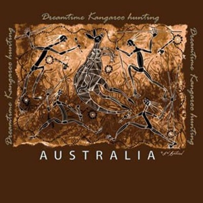 GOOSES DREAMTIME KANGA HUNT - obraz Barva: hnědá