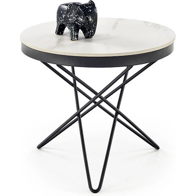 Halmar Холна маса leila 2 бял мрамор / черна