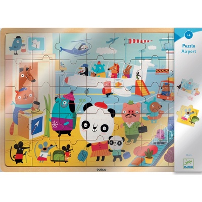 Djeco dřevěné puzzle Letiště