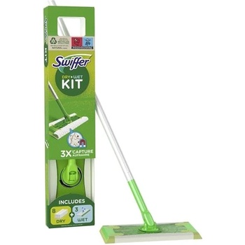 Swiffer KIT set na podlahu 1x tyč 125 cm + mop 26 x 11 cm + 8 x náhradní utěrky na suché + 3 x náhradní utěrky na mokré