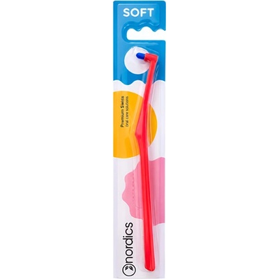 Nordics Zubní kartáček Premium jednosvazkový Soft Red