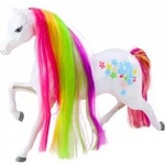 LEAN Toys Figurine Large Fairytale Horse Rainbow Mane Colorful Decorations White