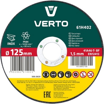Verto Kotouč řezný 125 x 22 x 1,5 mm 61H402
