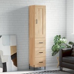 vidaXL Висок шкаф, сонома дъб, 34, 5x34x180 см, инженерно дърво (3200204)