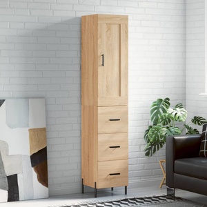 vidaXL Висок шкаф, сонома дъб, 34, 5x34x180 см, инженерно дърво (3200204)