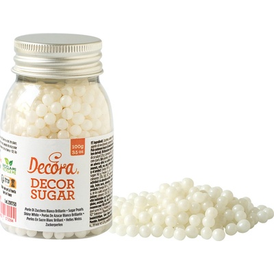 Decora Cukrové perličky biele lesklé Pearls 100 g