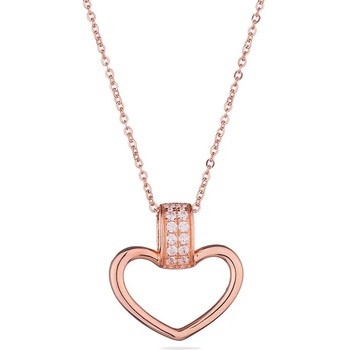 Image 1 of Swan Колие сърце от розово злато с циркони END603N Swan