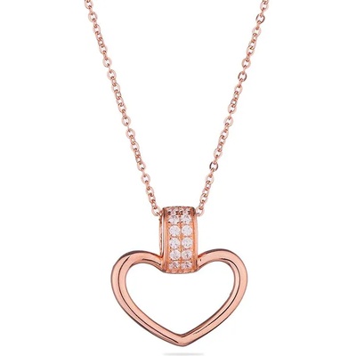 Swan Колие сърце от розово злато с циркони END603N Swan