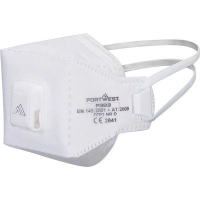 Portwest eagle dolomite ffp3 p393 / Сгъваем респиратор с клапан. 10 броя в опаковка - бял (p393whr)