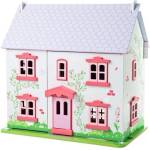 Bigjigs Toys - Дървена къща с обзавеждане и семейство - Къщичка с рози (JT101)