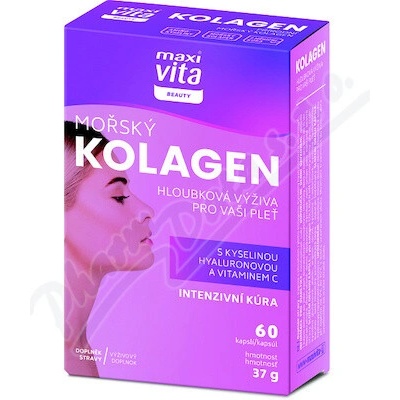 MaxiVita Beauty Mořský kolagen+kys.hyalur. 60 kapsúl