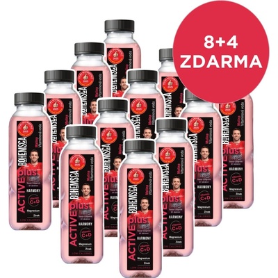 Bohemsca Active Plus vitamínová voda Malina 12 x 0,5 l