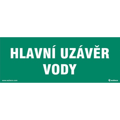 Walteco Hlavní uzávěr vody, 210x80mm, samolepka Množství: 1 ks , 20080