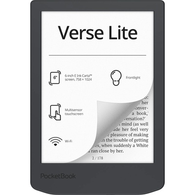 PocketBook eBook четец PocketBook PB619 Verse Lite, Среднощно сиво (27653)