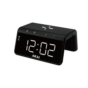 AKAI Часовник с аларма и безжично зарядно AKAI ACRB-2000 - Qi, LED дисплей (86637)