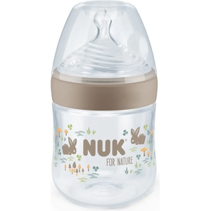 Nuk Шише със силиконов биберон NUK for Nature - 150 ml, размер S, Бежово (10743074) - baby