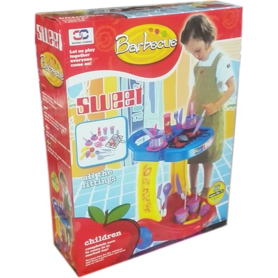 Детски комплект Кухня Барбекю с прибори и маса