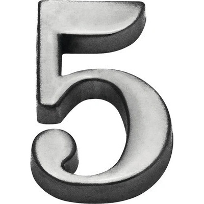 Domové číslo "5" nikel matný 5 cm