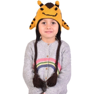 Sanu Babu čepice s ušima dětská včelka žluto hnědá