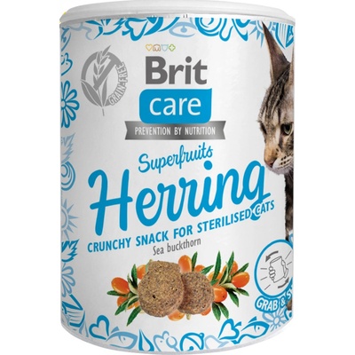 Brit Care Snack Superfruits Herring Dospělé, sterilizované kočky 100 g – Zboží Mobilmania