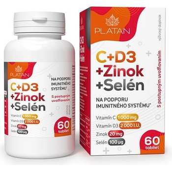 Platan C + D3 + Zinok + Selén 60 tabliet