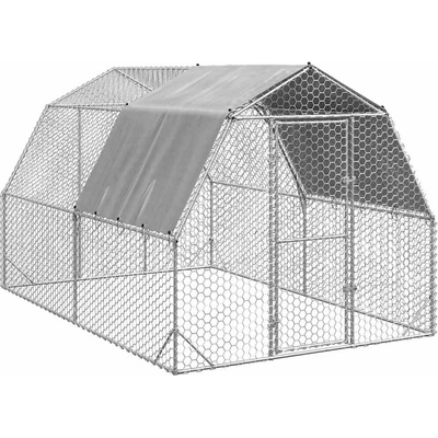 vidaXL Výběh pro slepice se střechou 2,5 × 4 × 2,25 m pozinkovaná ocel 9799.3328526