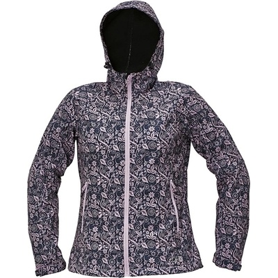 Cerva YOWIE PRINTED dámská softshellová bunda fialová