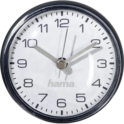 Hama Часовник Hama Mini 186415, за баня, стенен, кварцов механизъм, черен (HAMA-186415)