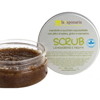 laSaponaria Bio Body scrub s citronovou trávou a mátou 250 g