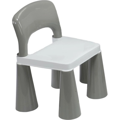 NEW BABY Dětská sada stoleček a dvě židličky šedo-bílá