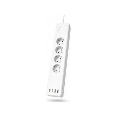 Hama Смарт разклонител Wi Fi 4 гнезда + 4x USB, 1.7 m, бял