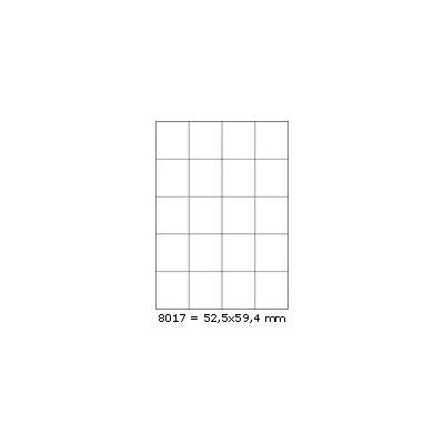CDRmarket ETR0ECO8017A4100 samolepiace etikety 52,5 x 59,4 mm, 20 etiket, A4, 100 listů, biela