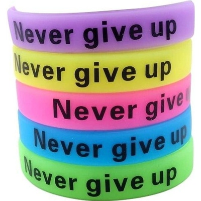 Woodrow Motivační náramek Never Give Up* fluorescenční 1887 silikonový